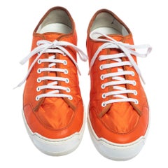 Louis Vuitton Orange Fabric and Leather Sneakers Size 42