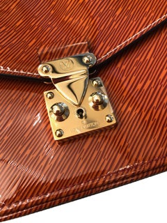 Louis Vuitton Orange Gold Patent Epi Leather Mini Pochette Metis