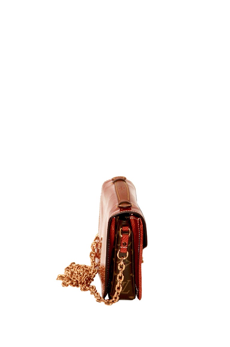 Louis Vuitton Orange Gold Patent Epi Leather Mini Pochette Metis at 1stDibs