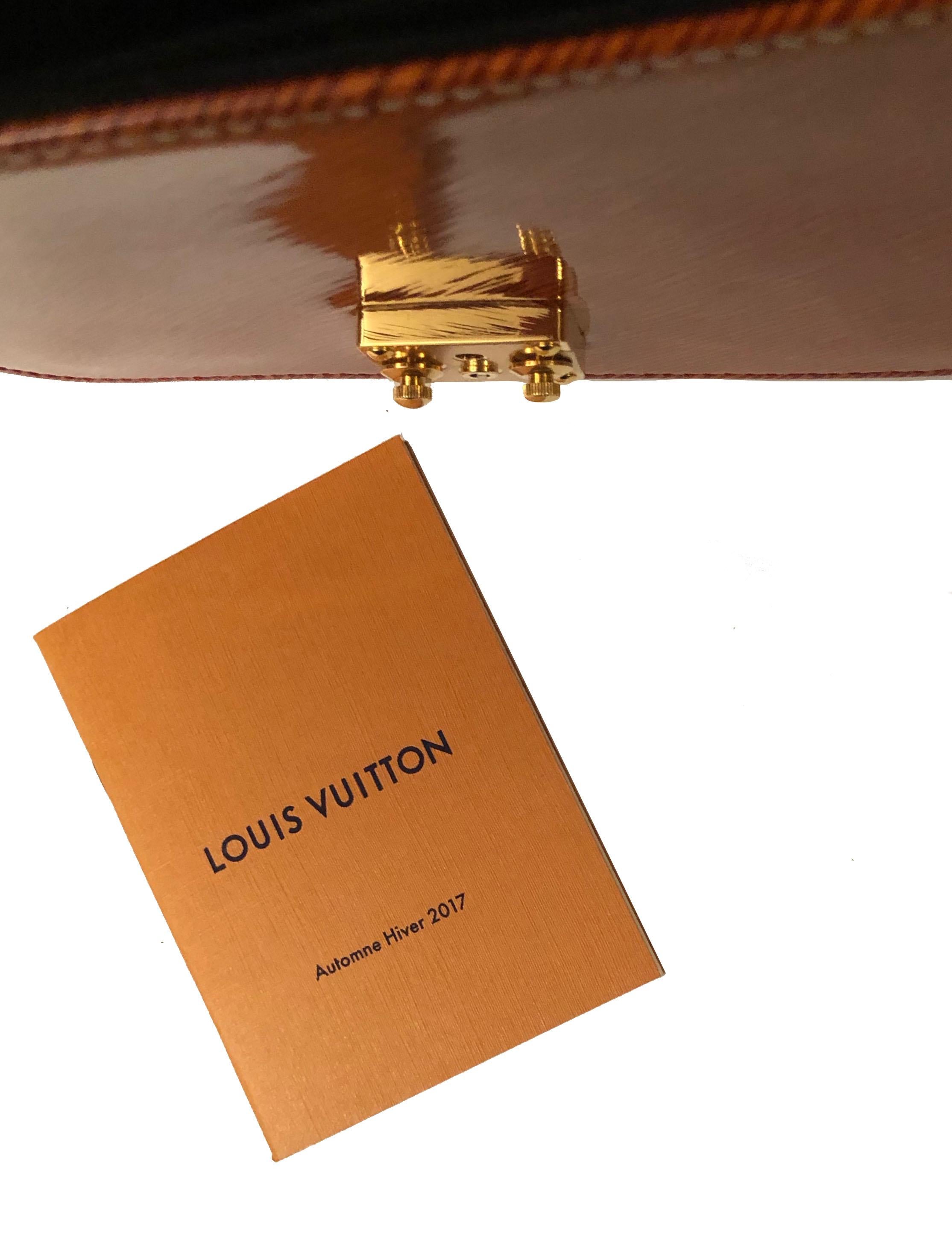 Women's Louis Vuitton Orange Gold Patent Epi Leather Mini Pochette Metis 