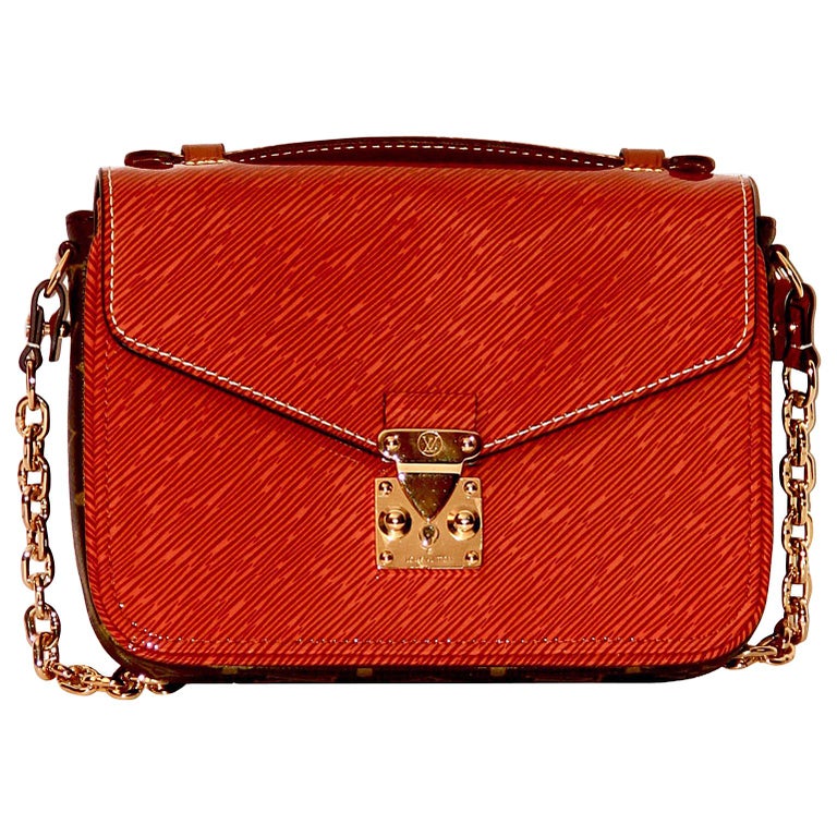 Louis Vuitton Orange Gold Patent Epi Leather Mini Pochette Metis at 1stDibs