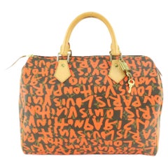 Louis Vuitton Orange Graffiti Speedy 30 Boston Bag 17lz69s