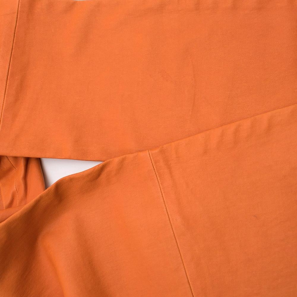Louis Vuitton Orange Leather Pants XXS In New Condition In London, GB