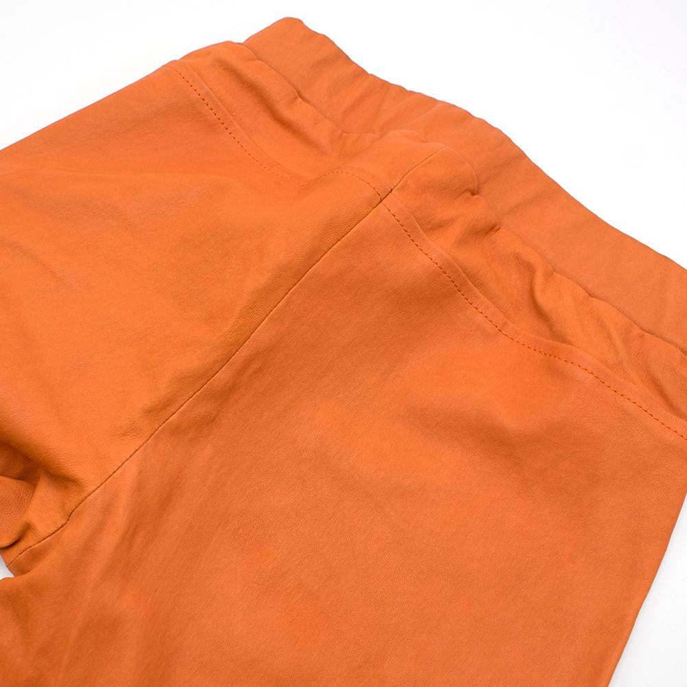 Louis Vuitton Orange Leather Pants XXS 1