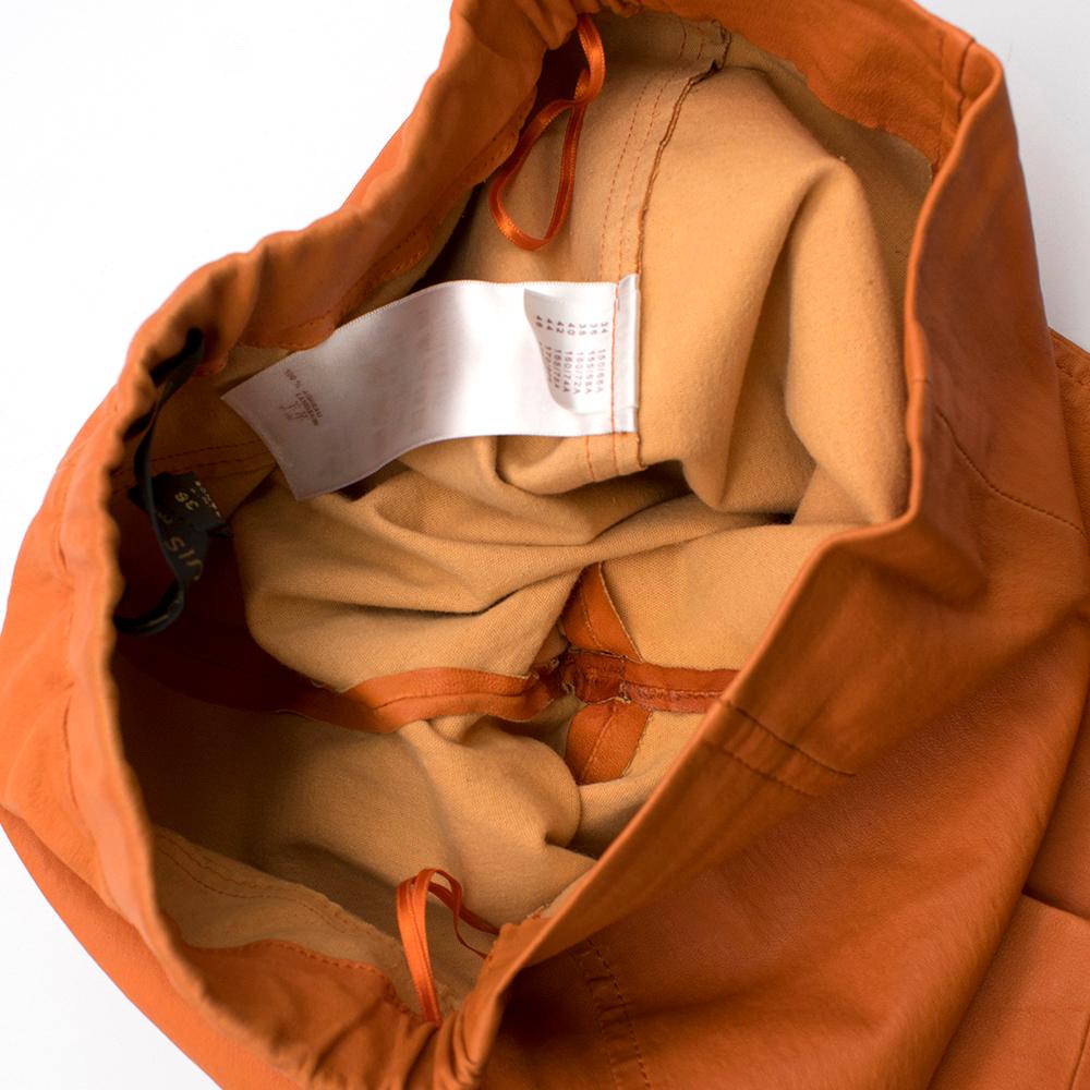 Louis Vuitton Orange Leather Pants XXS 2