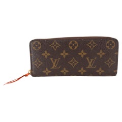 LOUIS VUITTON orange Monogram Leinwand CLEMENCE Brieftasche