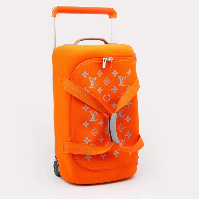 Louis Vuitton Orange Monogram Knit Horizon Soft 55 Duffle Bag at