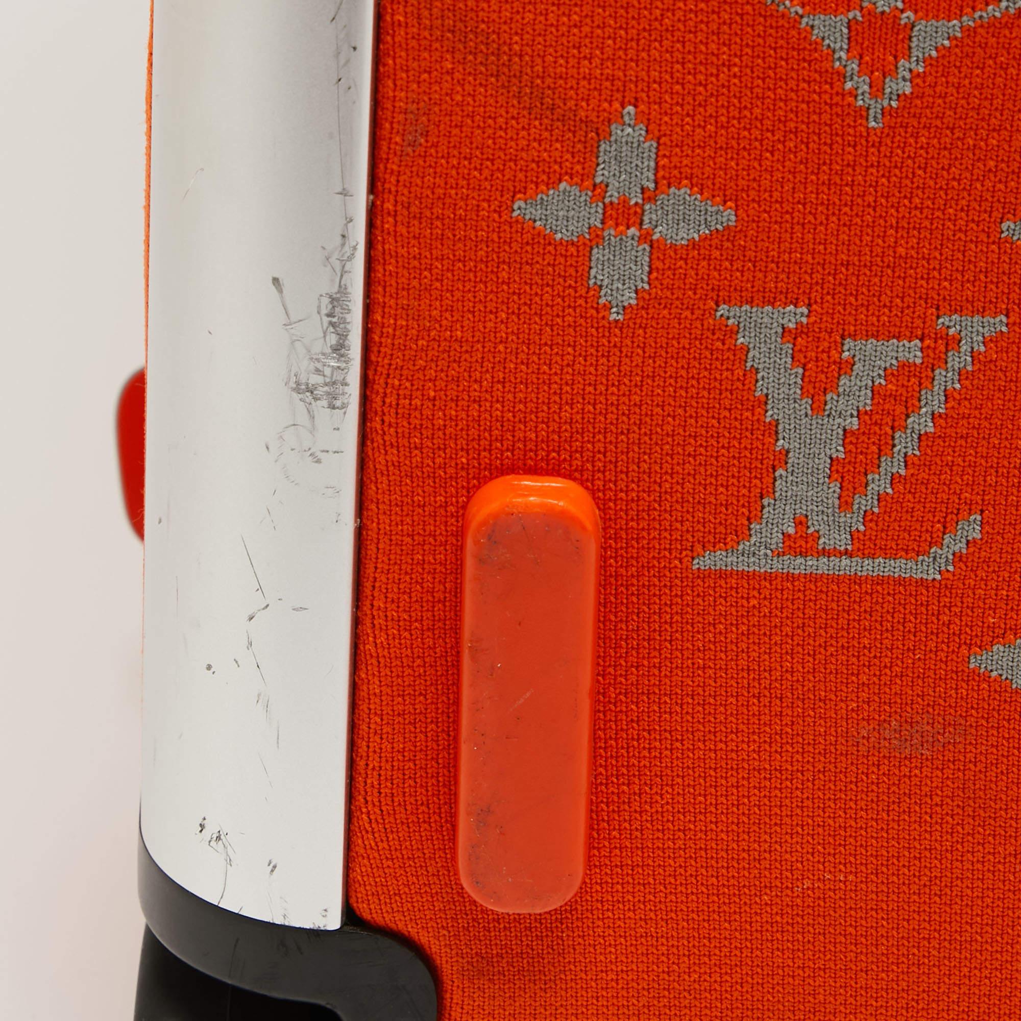 Louis Vuitton Orange Monogram Knit Horizon Soft Duffle 55 Rolling Luggage 7