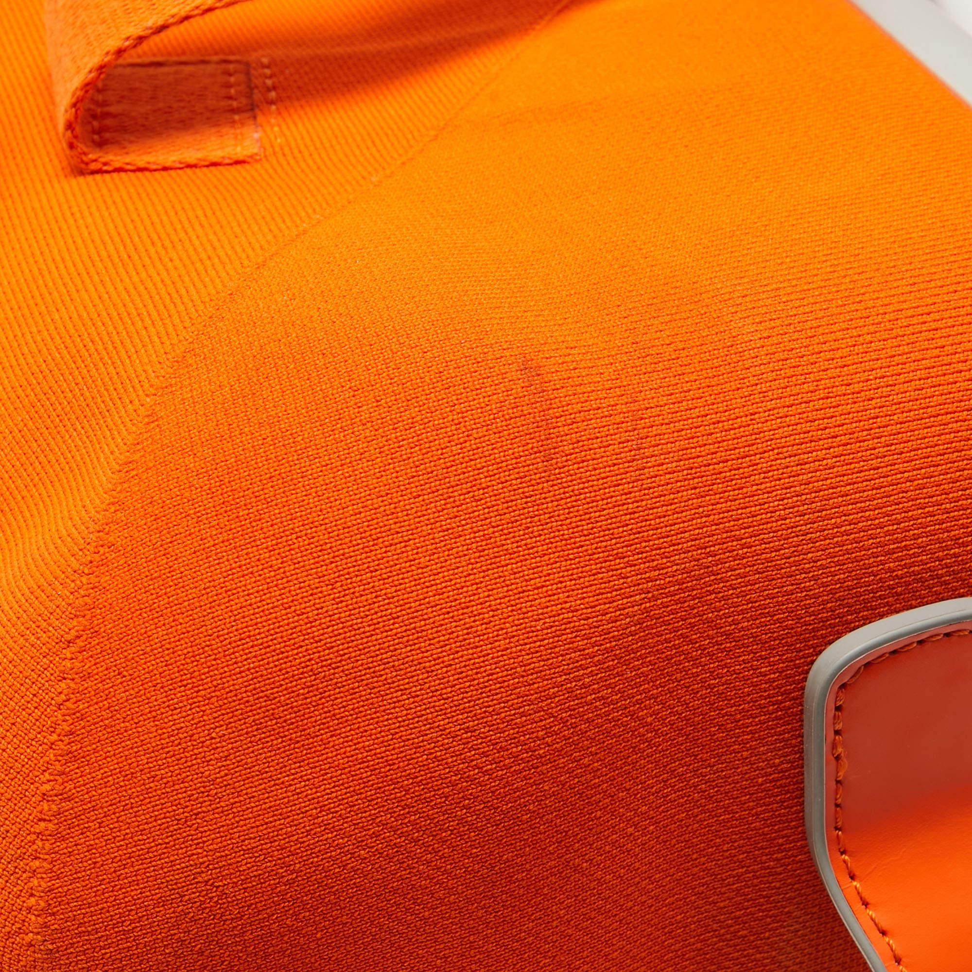 Louis Vuitton Orange Monogram Knit Horizon Soft Duffle 55 Rolling Luggage 9