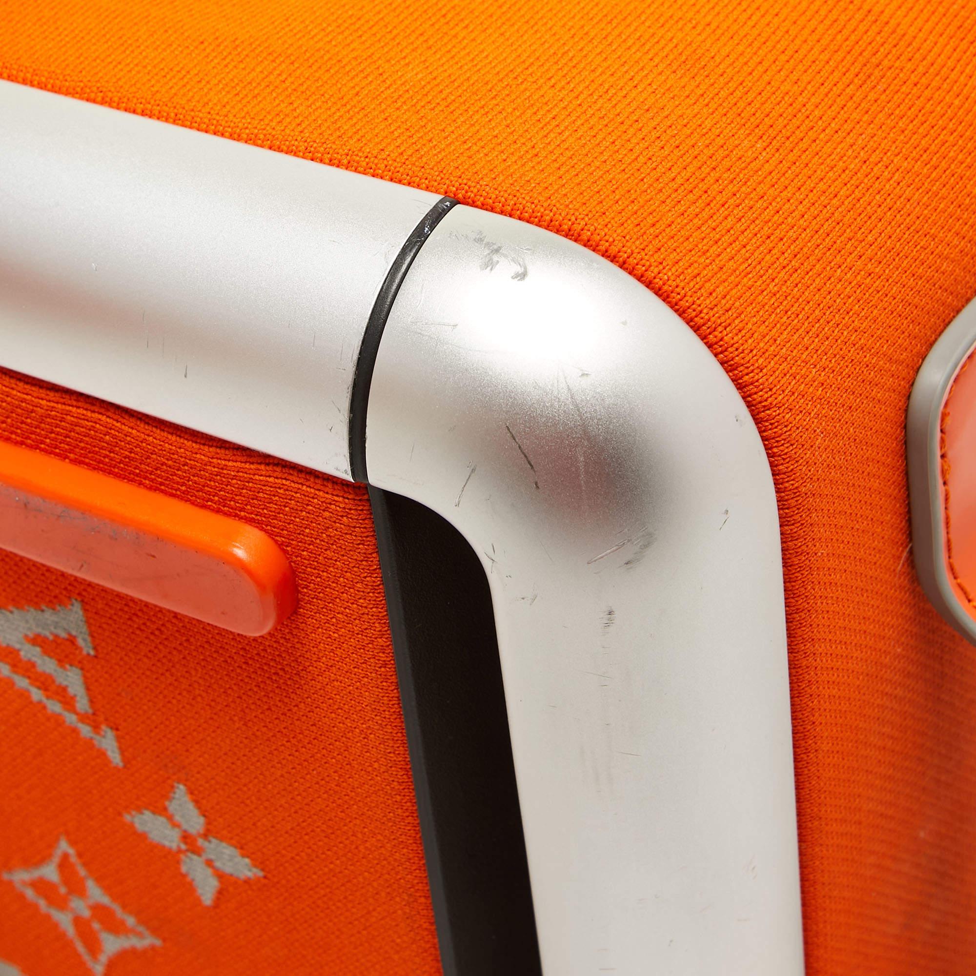 Louis Vuitton Orange Monogram Knit Horizon Soft Duffle 55 Rolling Luggage 11