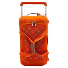 Louis Vuitton Orange Monogram Knit Horizon Soft Duffle 55 Rolling Luggage