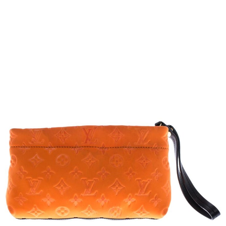 Louis Vuitton Orange Patent Leather Lv Initiales Clutch Bag