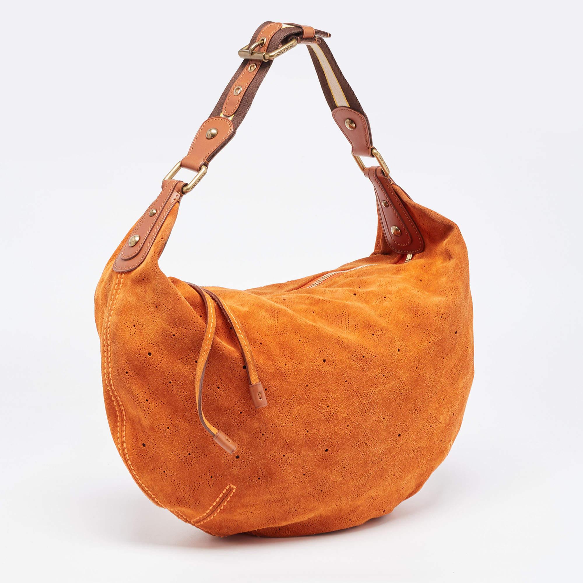 Women's Louis Vuitton Orange Monogram Suede Limited Edition Onatah GM Bag