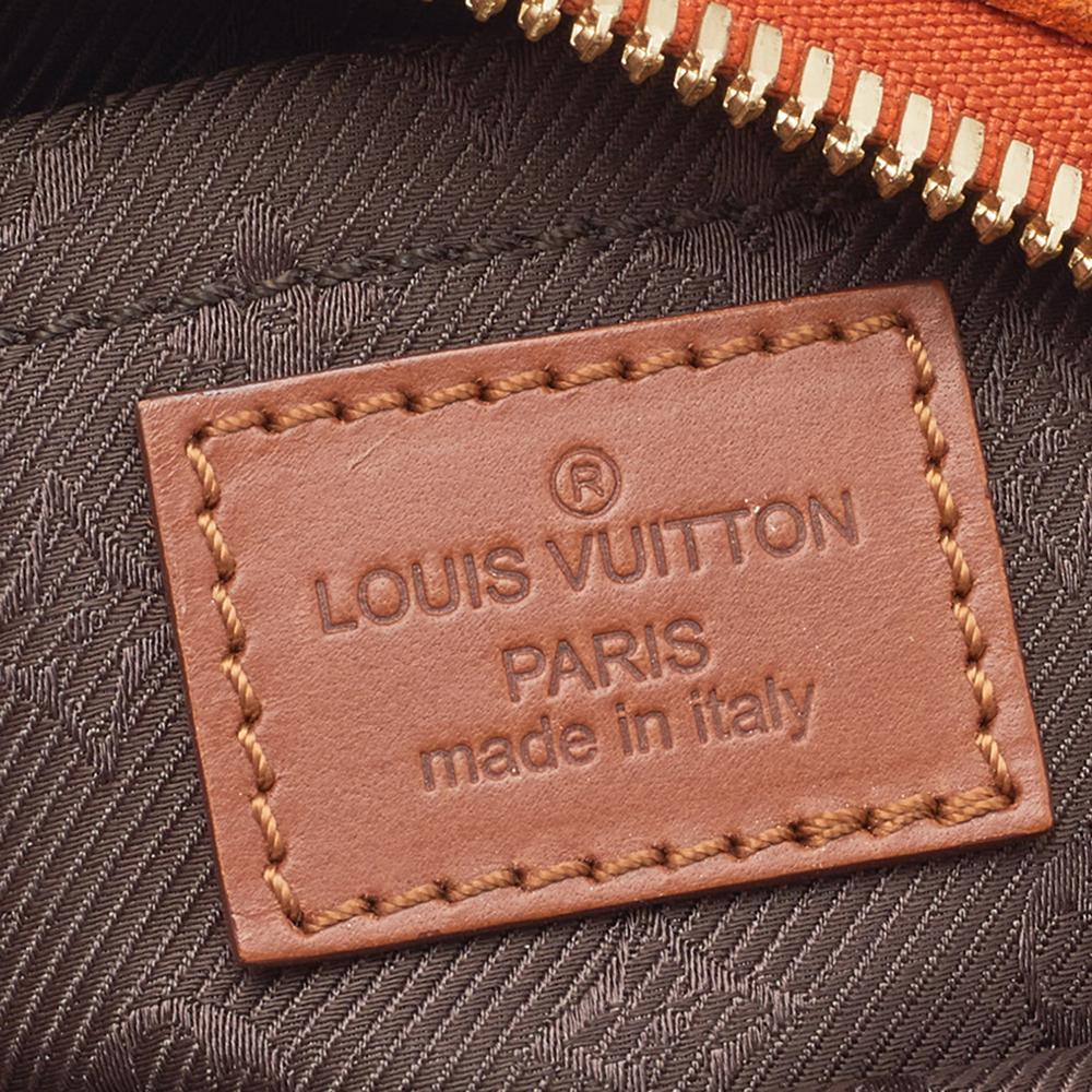 Louis Vuitton Orange Monogram Suede Limited Edition Onatah PM Bag In Good Condition In Dubai, Al Qouz 2