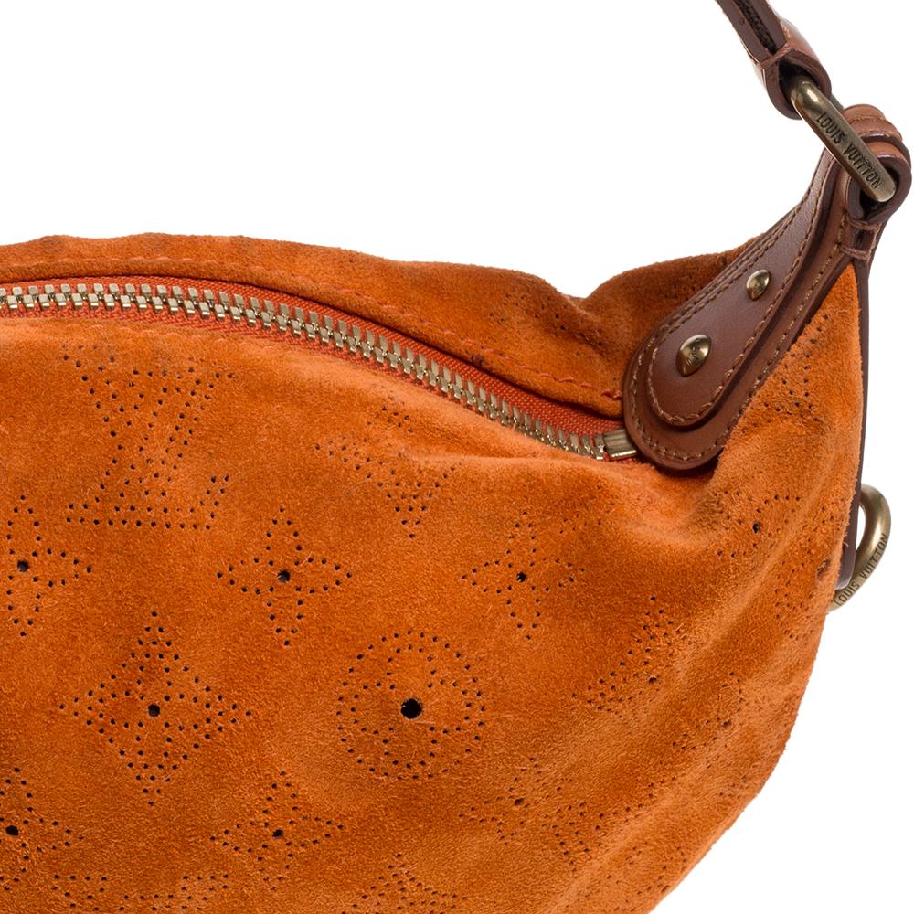 Louis Vuitton Orange Monogram Suede Onatah Fleurs PM Bag 6