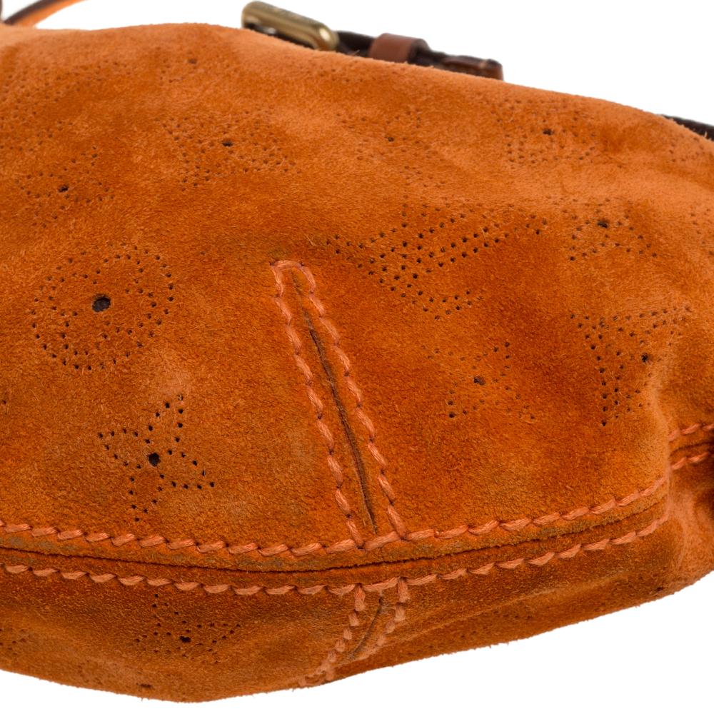 Louis Vuitton Orange Monogram Suede Onatah Fleurs PM Bag 4
