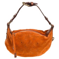 Louis Vuitton Orange Monogram Suede Onatah Fleurs PM Bag at 1stDibs