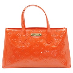 Louis Vuitton Orange Monogram Vernis Patent Leather Wilshire PM Bag