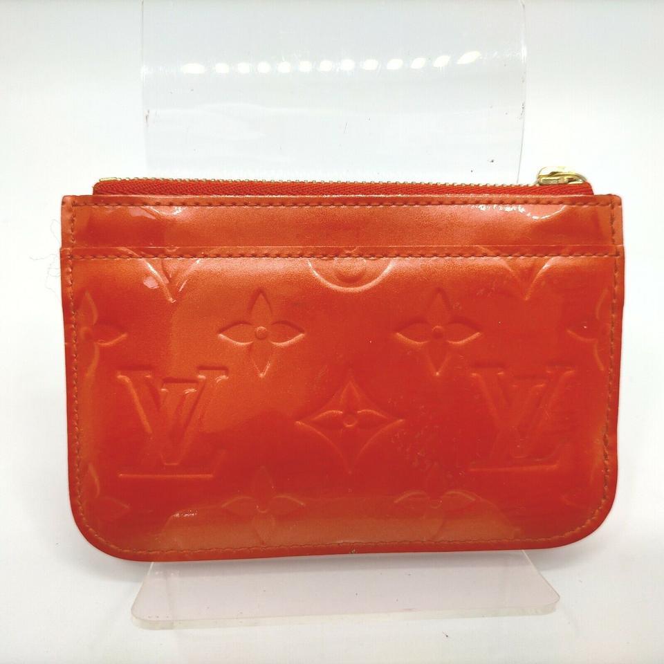 Women's Louis Vuitton Orange Monogram Vernis Pochette Cles NM Key Pouch Keychain 862737 For Sale