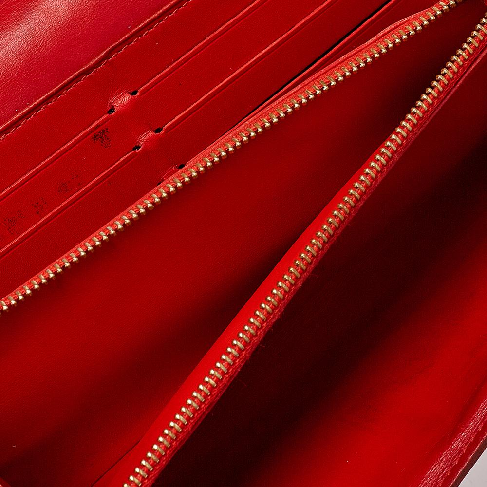 Portafoglio Louis Vuitton Monogram Vernis Sarah Arancione 3