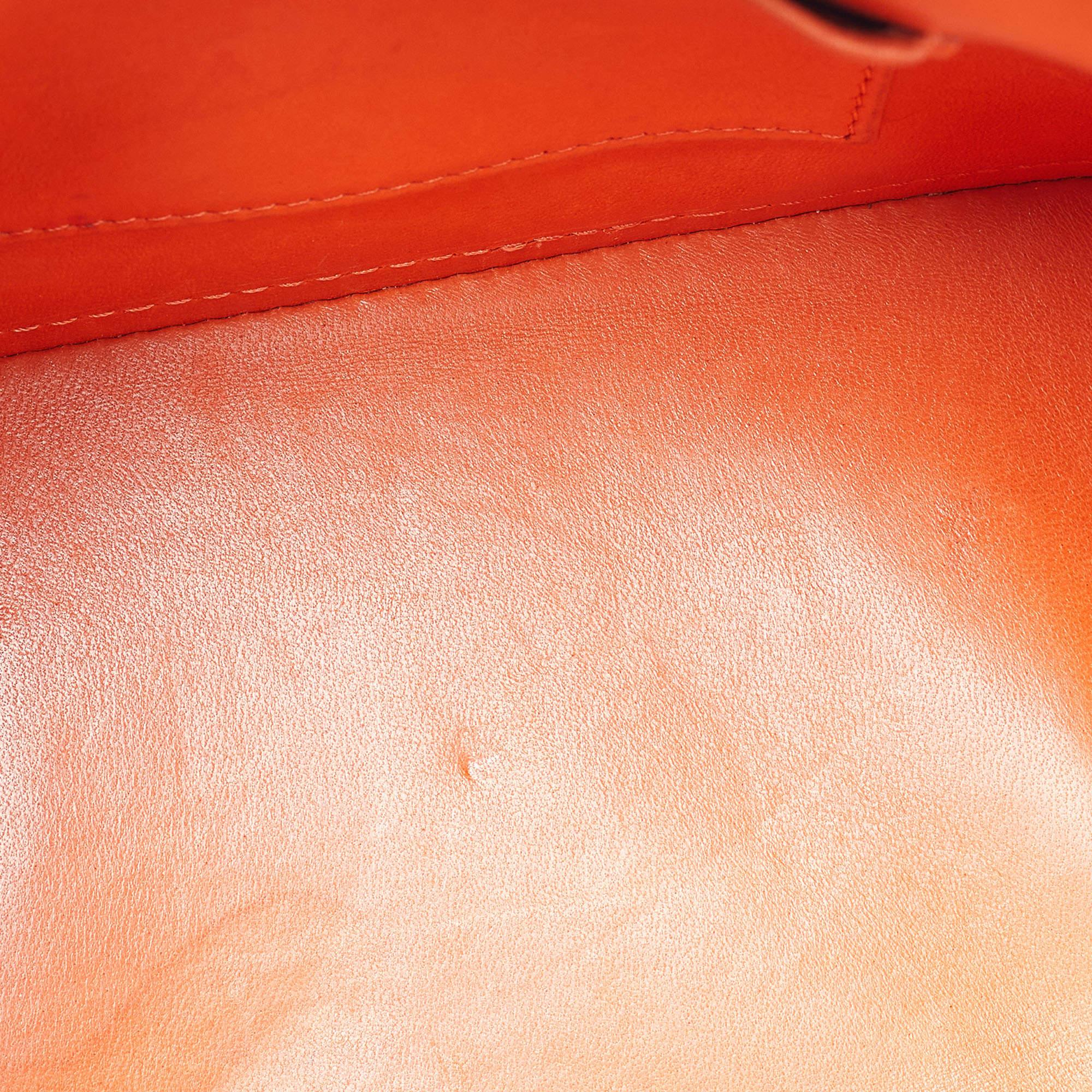 Louis Vuitton Orange Ostrich Alma BB Bag For Sale 3