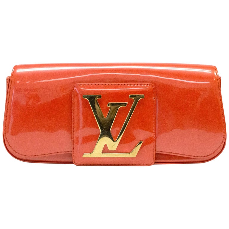 Louis Vuitton Orange Patent Leather 'LV Initiales Clutch Bag 26cm at  1stDibs  lv patent leather clutch, lv patent clutch, louis vuitton patent  leather clutch