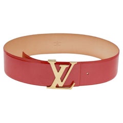 Louis Vuitton Red/Galet Leather Initiales Reversible Belt 90 CM Louis  Vuitton