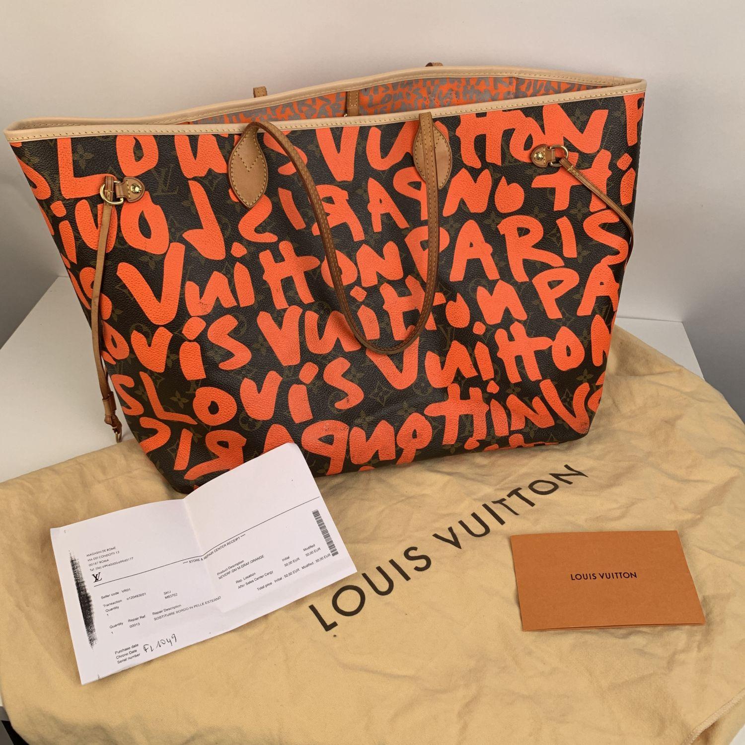 Louis Vuitton Orange Stephen Sprouse Graffiti Neverfull GM Tote Bag 5