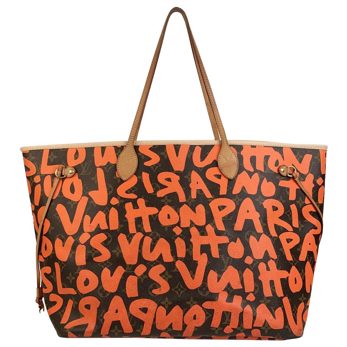 Louis Vuitton Orange Stephen Sprouse Graffiti Neverfull GM Tote Bag