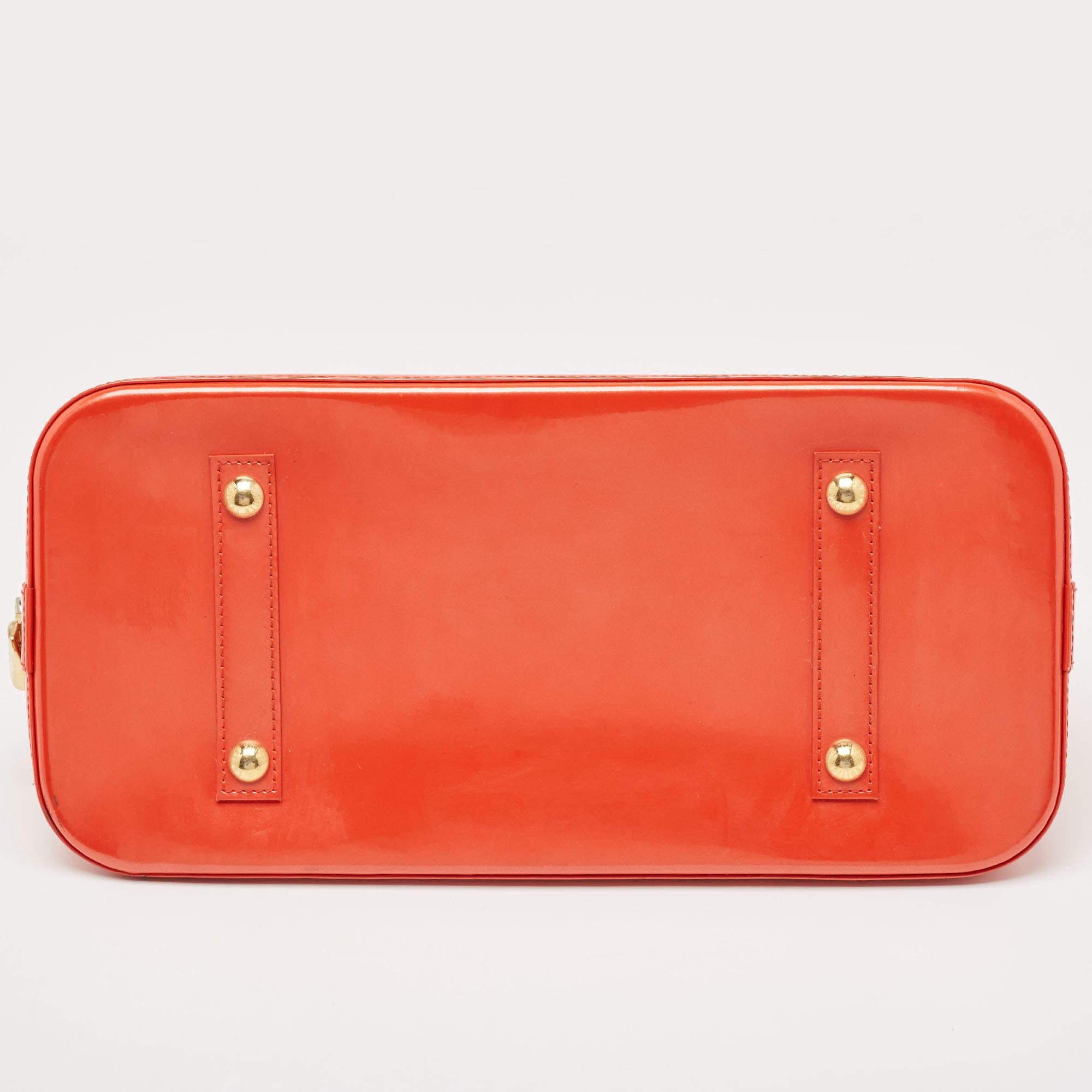 Louis Vuitton Orange Sunset Monogram Vernis Alma GM Bag 1