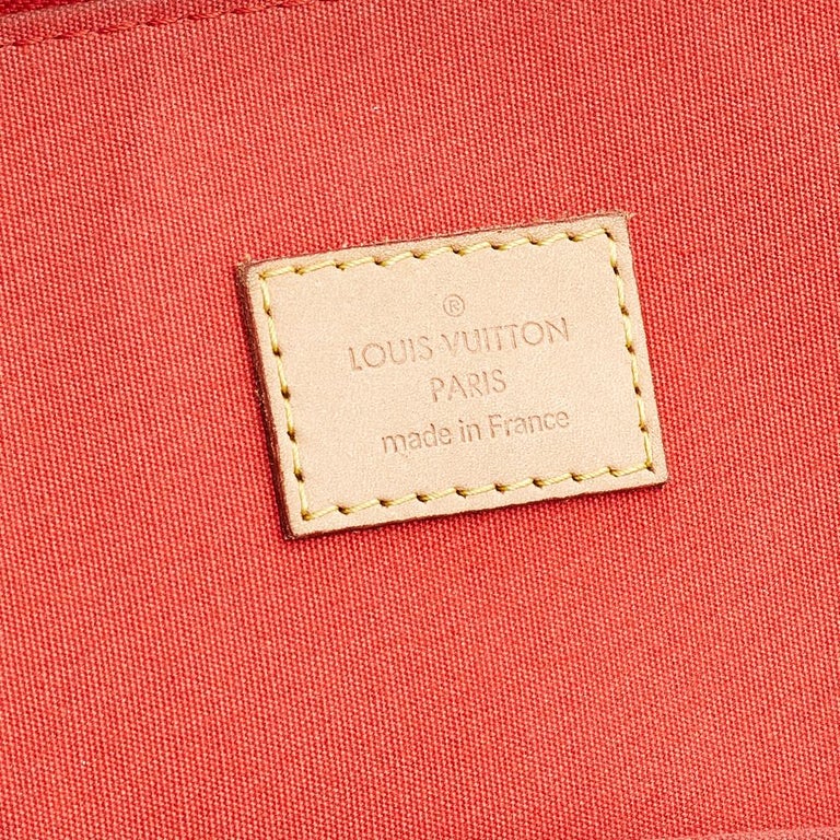 Louis Vuitton Orange Sunset Monogram Vernis Alma GM Bag For Sale 1