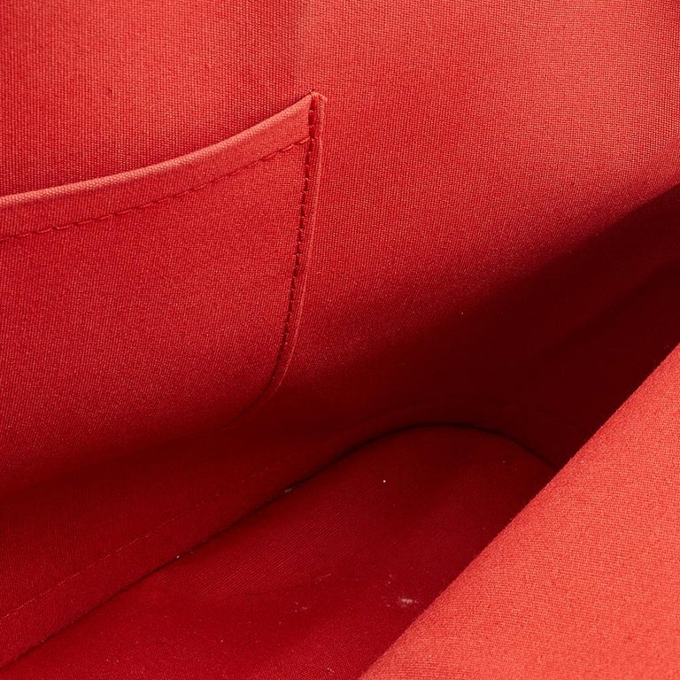 Louis Vuitton Orange Sunset Monogram Vernis Alma GM Bag For Sale 2