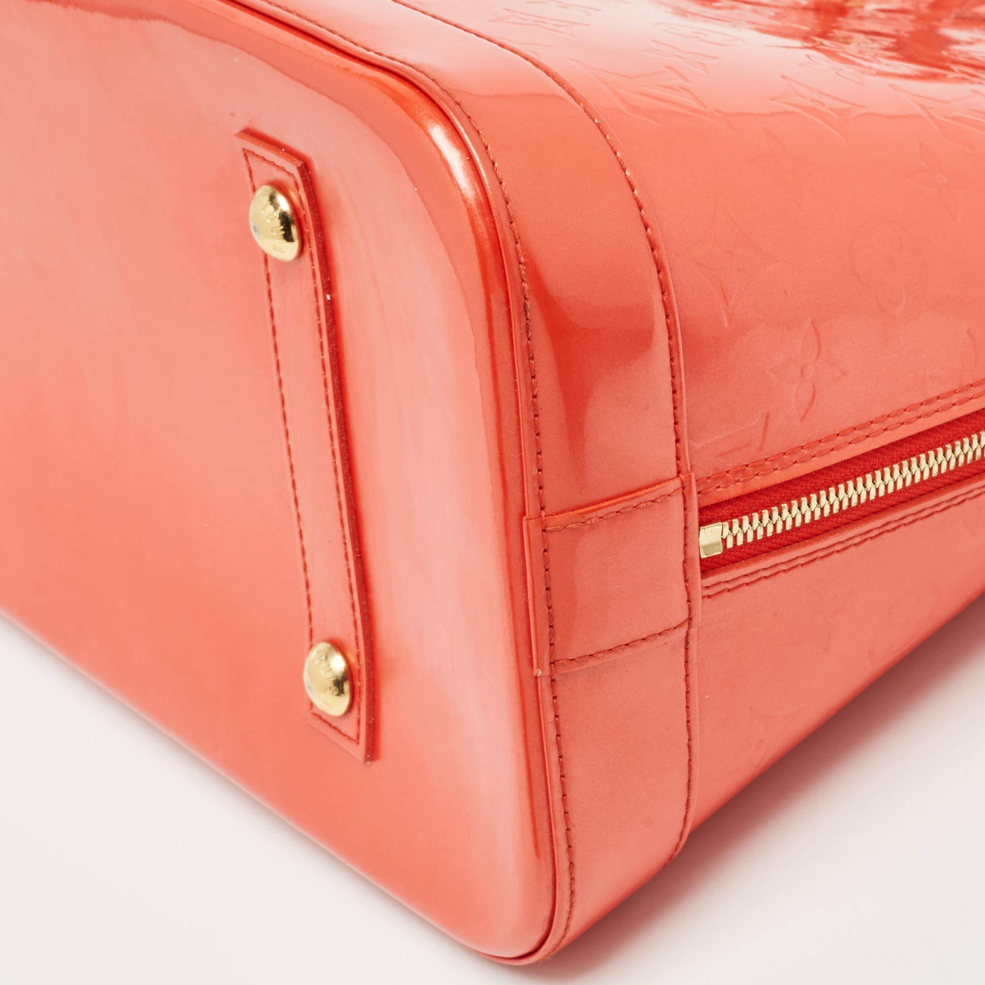 Louis Vuitton Orange Sunset Monogram Vernis Alma GM Bag 3