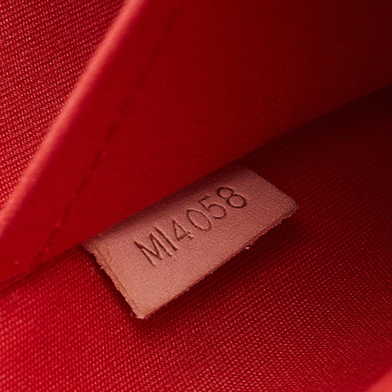 Louis Vuitton Orange Sunset Monogram Vernis Alma GM Bag For Sale 3