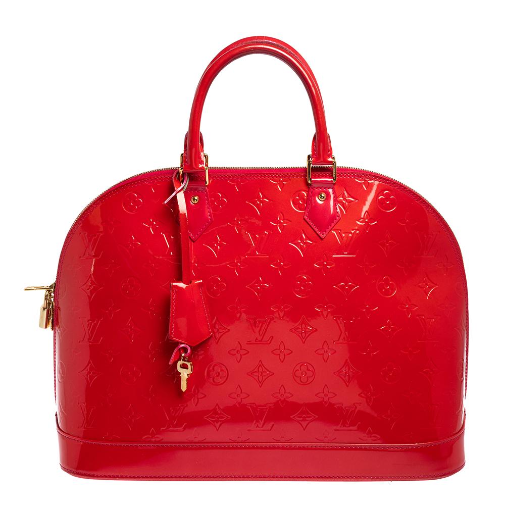 red patent leather louis vuitton purse