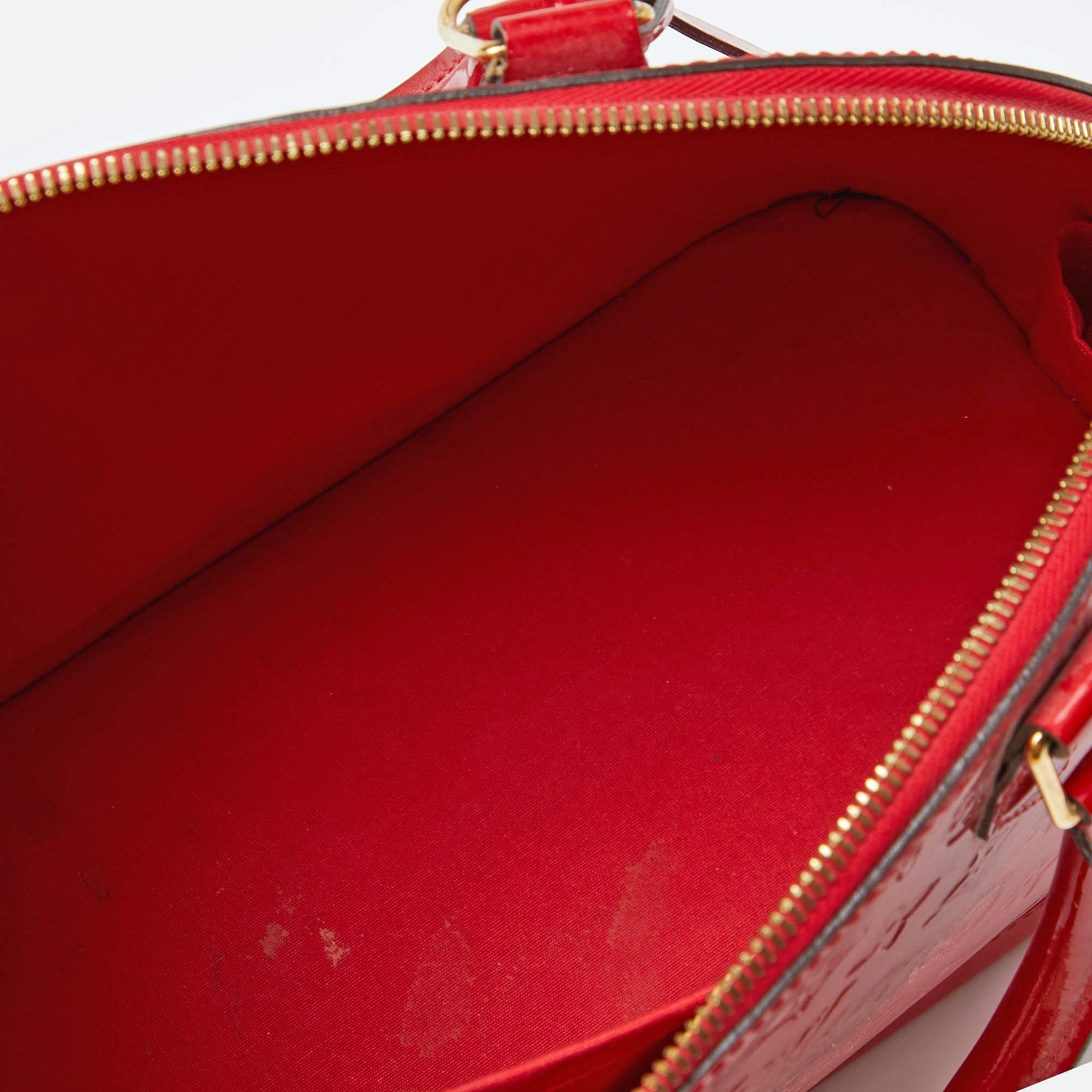 Louis Vuitton Orange Sunset Monogram Vernis Alma PM Bag For Sale 1