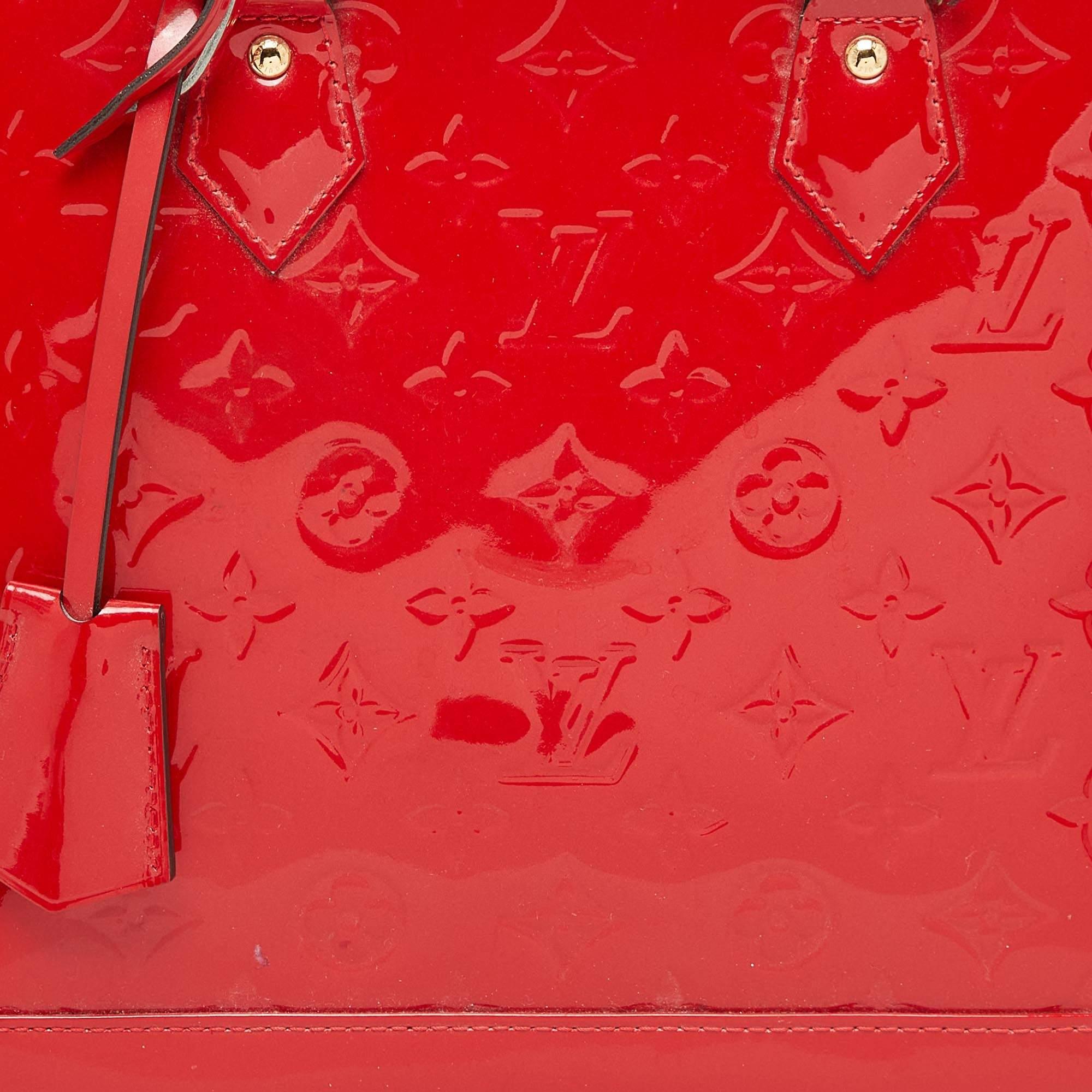 Bolso Louis Vuitton Naranja Puesta de Sol Monograma Vernis Alma PM en venta 3