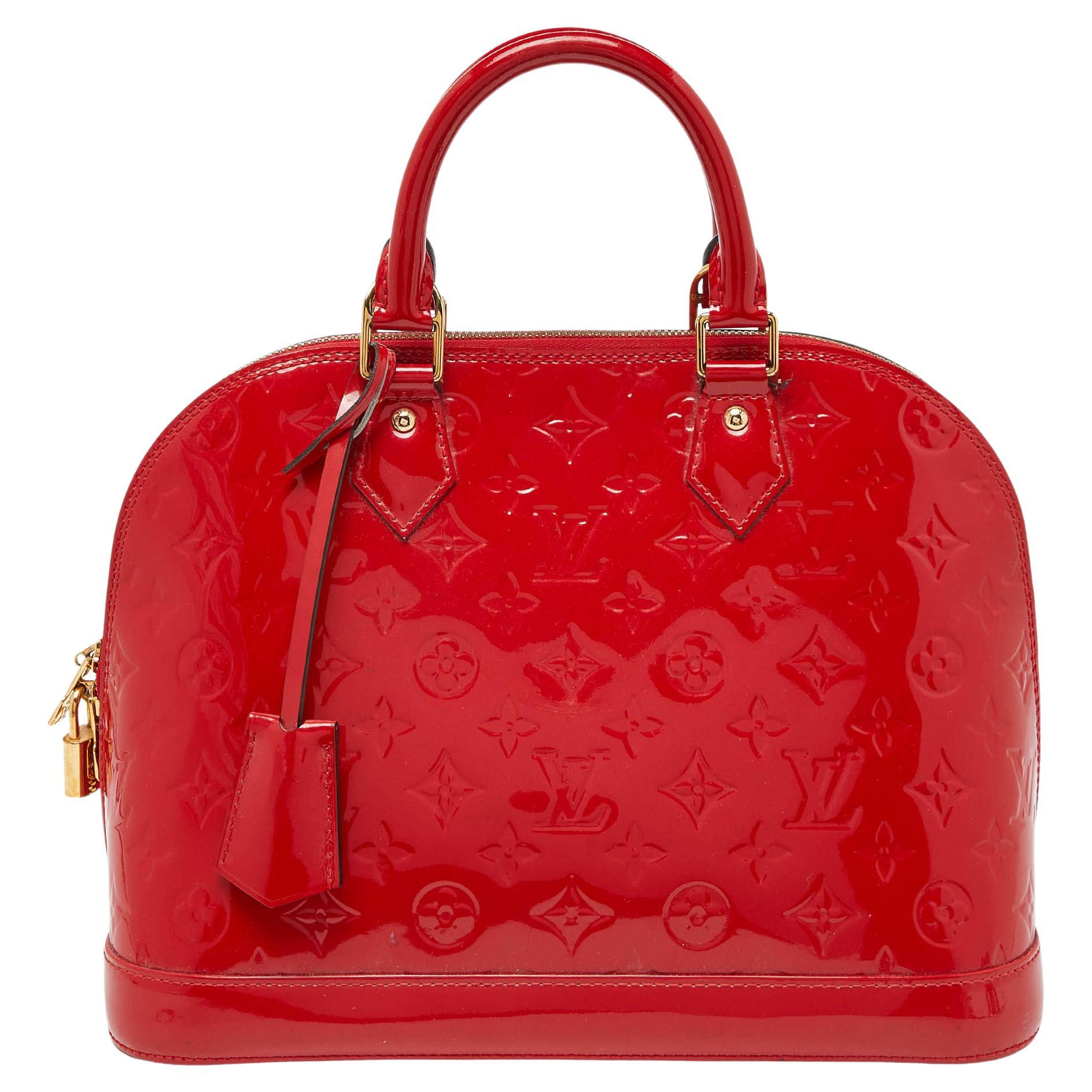 Bolso Louis Vuitton Naranja Puesta de Sol Monograma Vernis Alma PM en venta