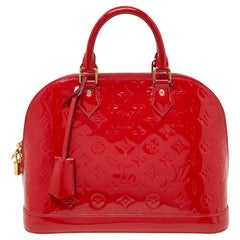 Sac Louis Vuitton Orange Sunset Monogram Vernis Alma PM