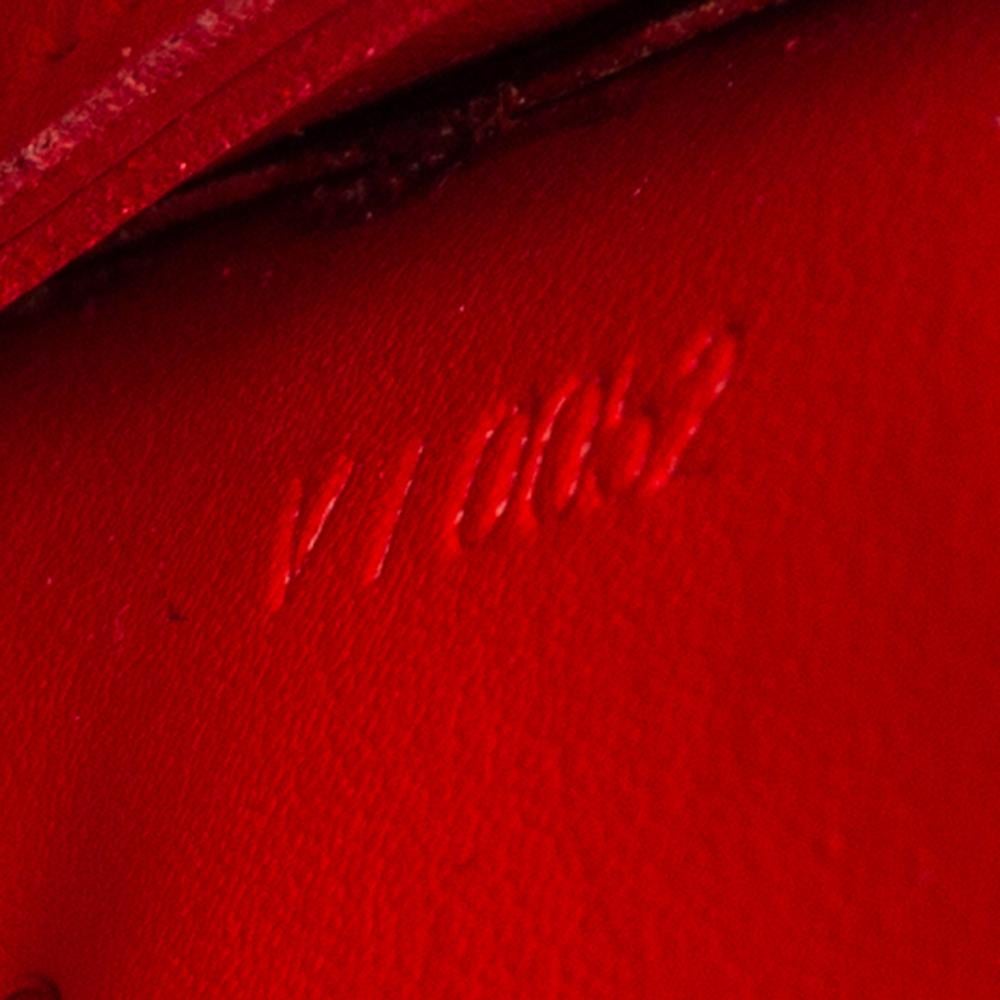 Red Louis Vuitton Orange Sunset Monogram Vernis Lexington Fleurs Pochette Bag