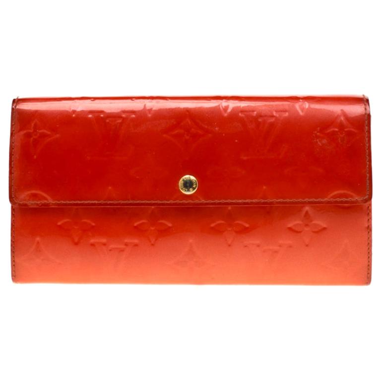 Louis Vuitton Orange Sunset Monogram Vernis Porte Tresor International Wallet