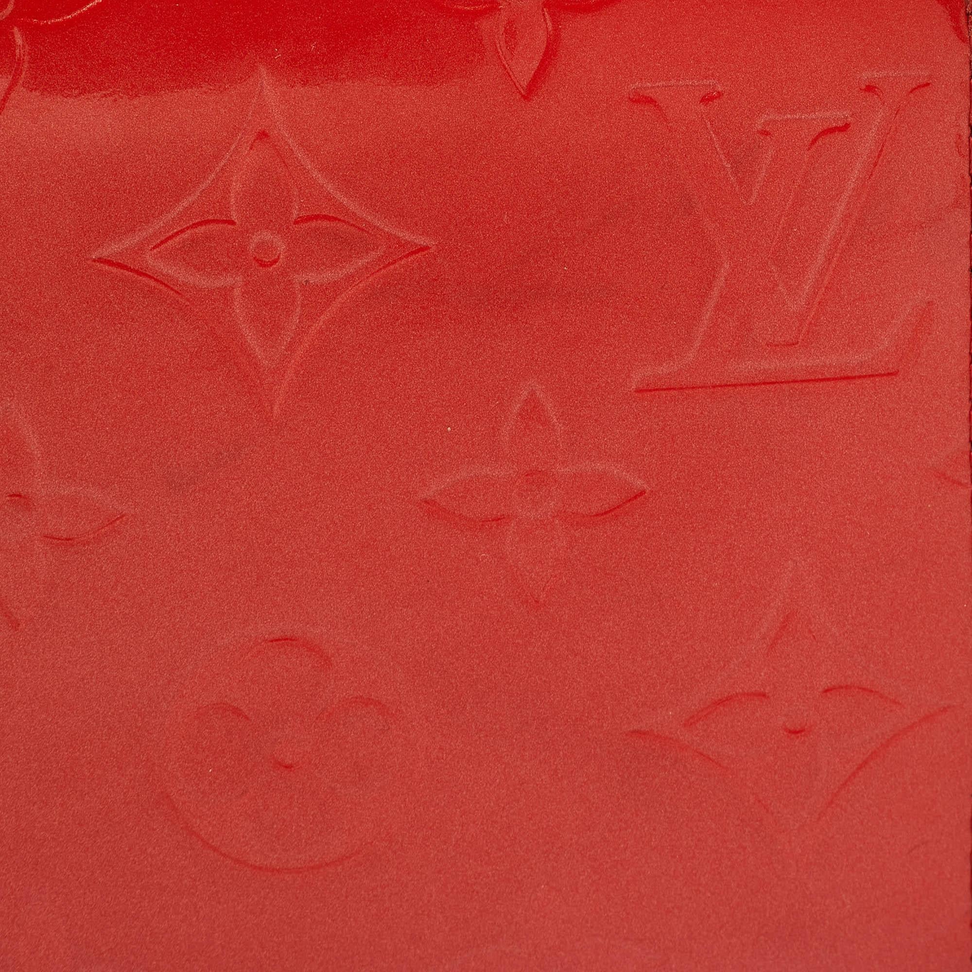 Louis Vuitton Orange Sunset Monogram Vernis Zippy Wallet For Sale 2