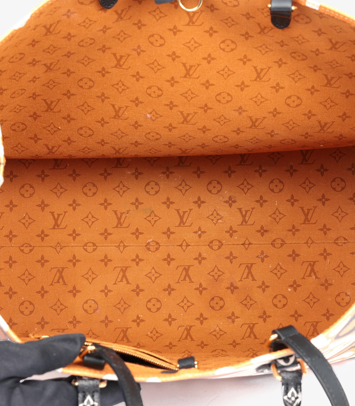 Onthego Giant Crafty Monogram en toile enduite Orange, White & Black de Louis Vuitton en vente 6
