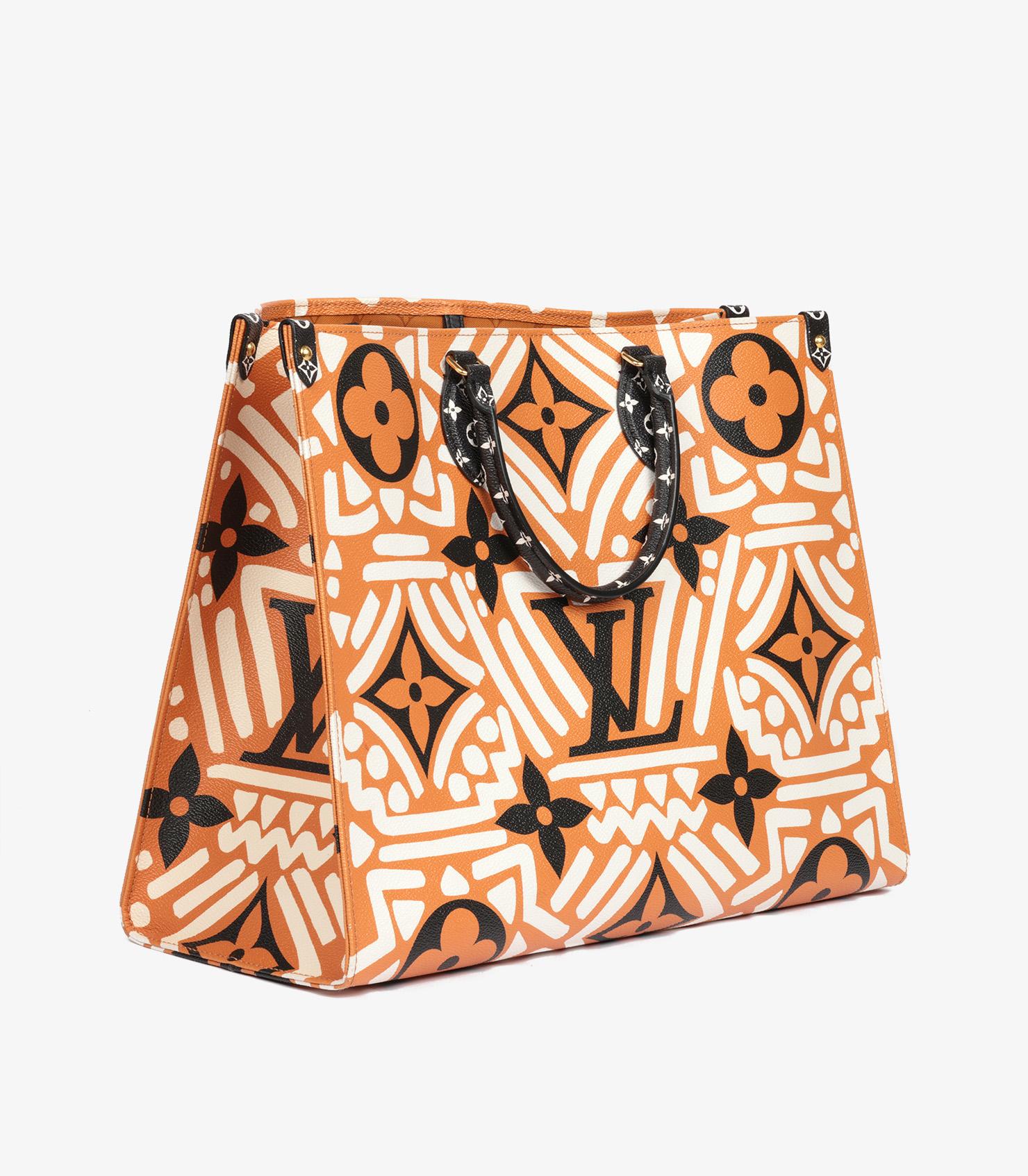 Louis Vuitton Orange, White & Black Giant Crafty Monogram Coated Canvas Onthego In Excellent Condition In Bishop's Stortford, Hertfordshire