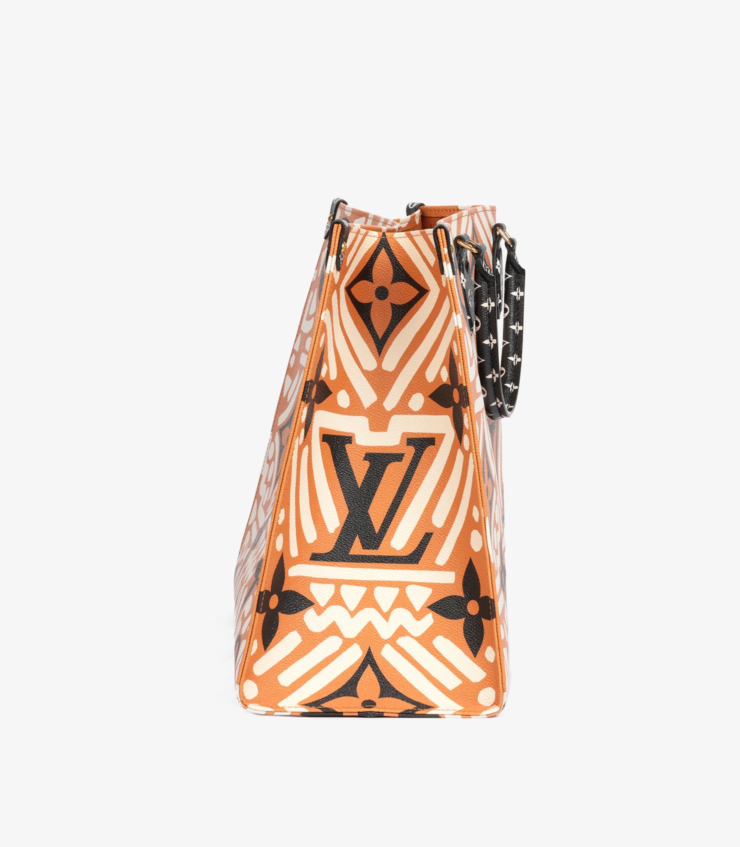 Onthego Giant Crafty Monogram en toile enduite Orange, White & Black de Louis Vuitton en vente 1