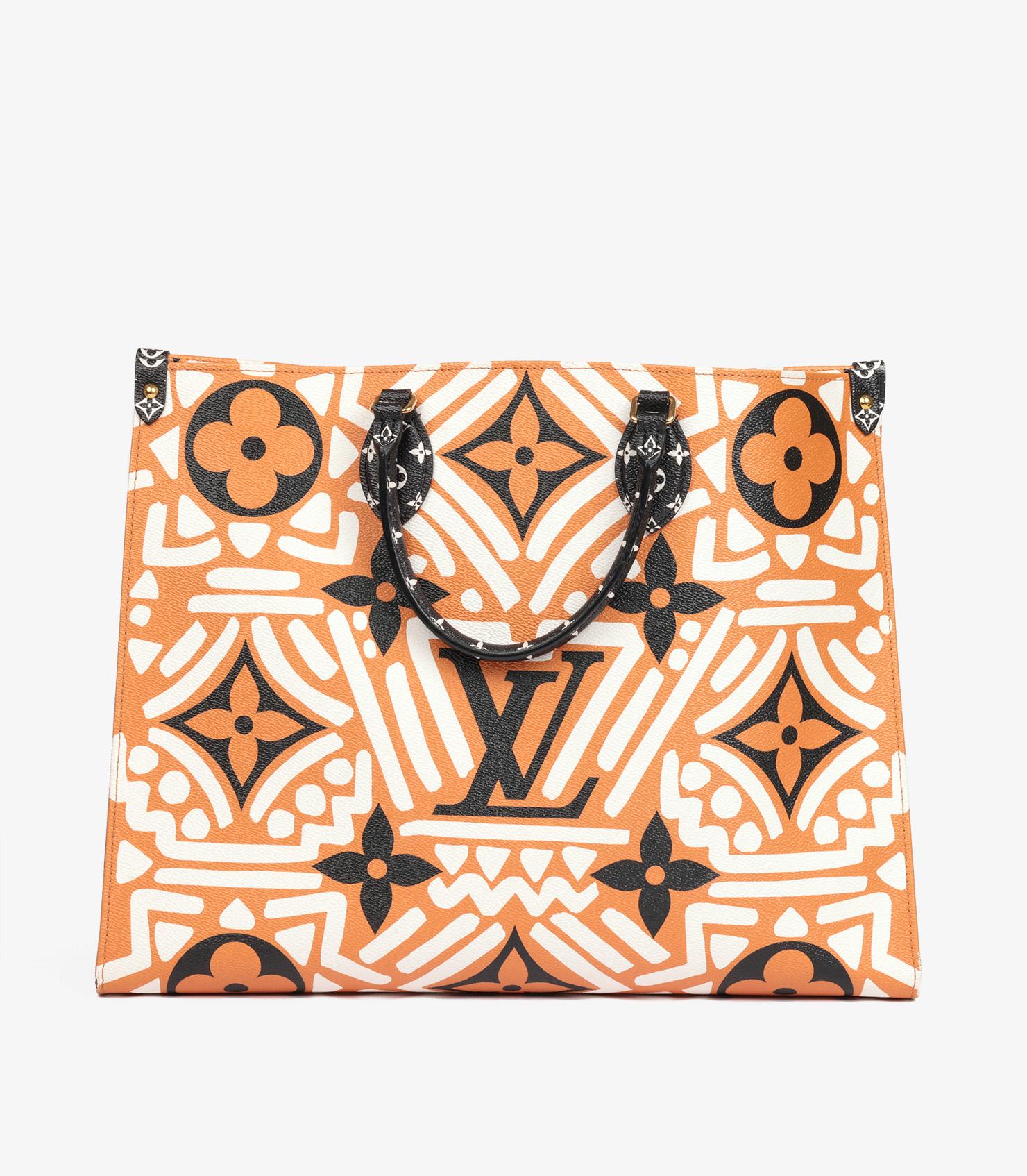 Onthego Giant Crafty Monogram en toile enduite Orange, White & Black de Louis Vuitton en vente 2
