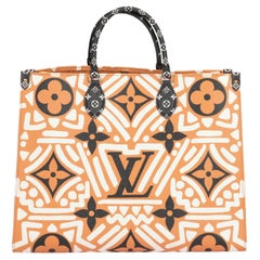 Louis Vuitton Orange, White & Black Giant Crafty Monogram Coated Canvas Onthego