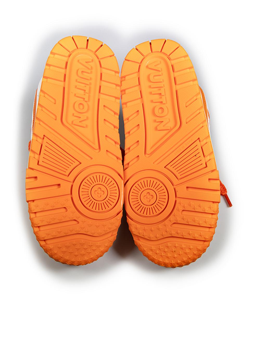 Women's Louis Vuitton Orange & White Leather Maxi Trainers Size IT 40