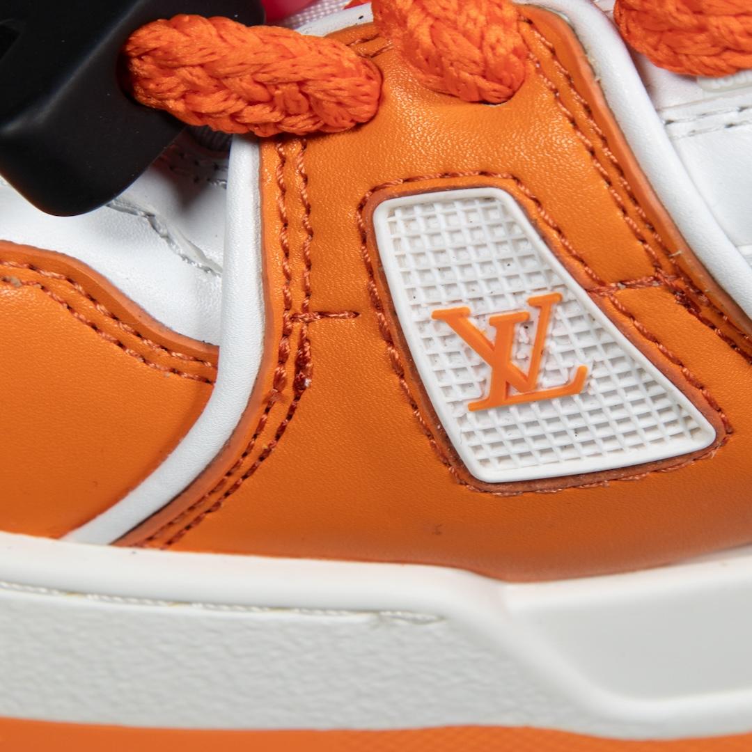 Louis Vuitton Orange & White Leather Maxi Trainers Size IT 40 1
