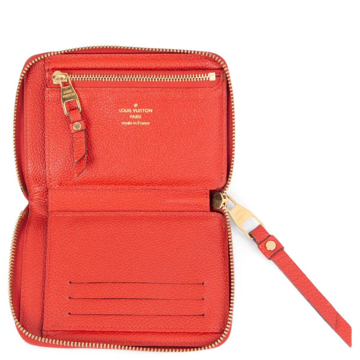 LOUIS VUITTON Orient red Monogram Empreinte SECRET Wallet In Excellent Condition For Sale In Zürich, CH